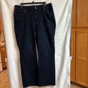 Women’s Chico’s Platinum Dark Wash Denim Flare Leg Jeans 3
